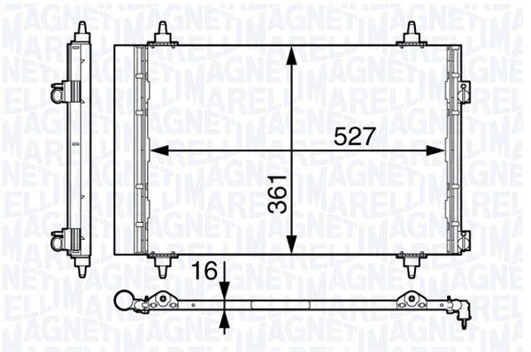 MAGNETI MARELLI Lauhdutin, ilmastointilaite 350203714000